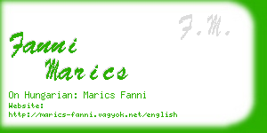 fanni marics business card